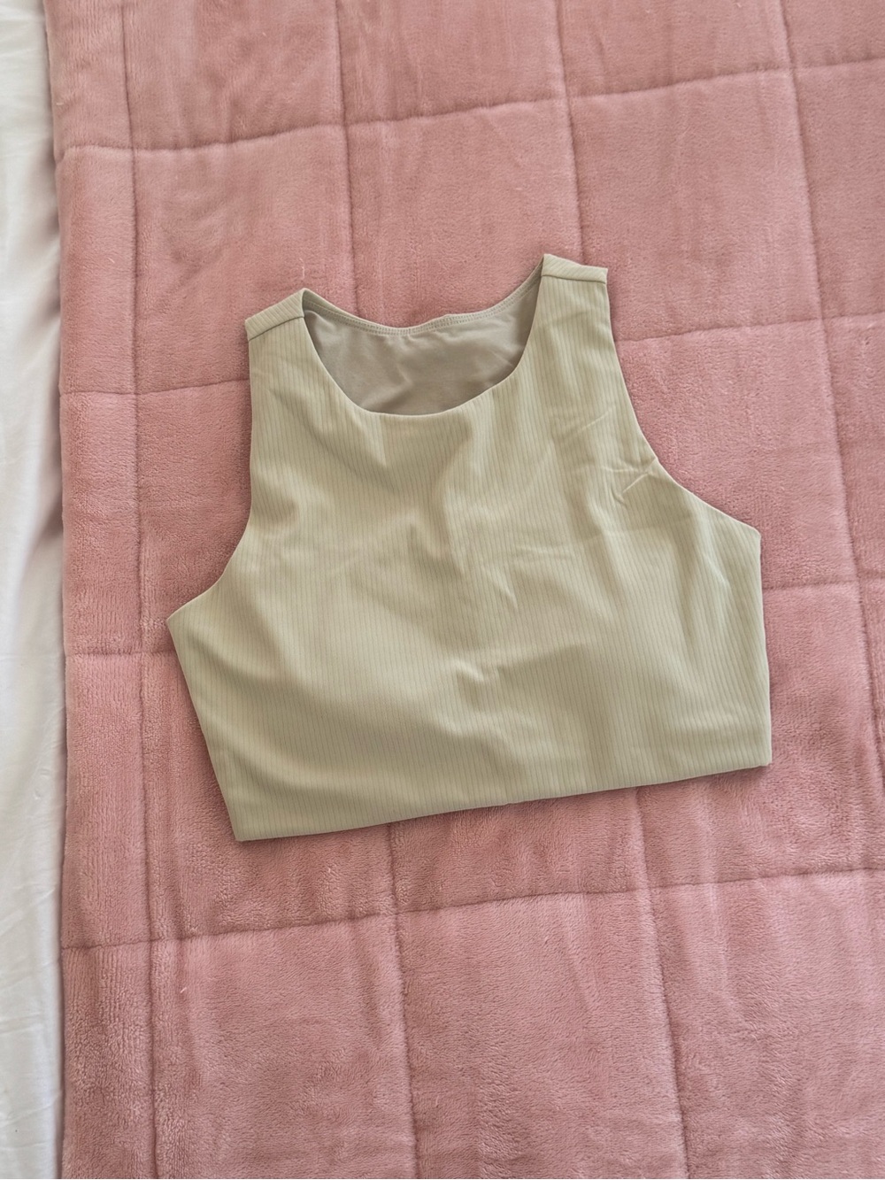 lululemon athletica Ribbed High-Neck Crop Tank - Sage Green